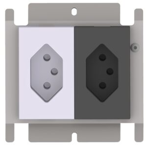 Produktbild UBD 100 118  -  Steckdoseneinsatz für 2x FLF, leer, mit 1x T13 weiss + 1x T13 schwarz