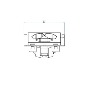 Produktbild UBD 100 119  -  Steckdoseneinsatz für 2x FLF, leer,  mit 1x 3xT13 weiss