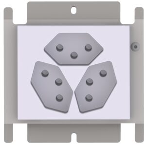 Produktbild UBD 100 119  -  Steckdoseneinsatz für 2x FLF, leer,  mit 1x 3xT13 weiss