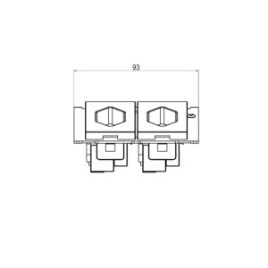 Produktbild UBD 100 122  -  Steckdoseneinsatz für 2x FLF, leer, mit 2x T23 weiss