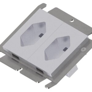 Produktbild UBD 100 122  -  Steckdoseneinsatz für 2x FLF, leer, mit 2x T23 weiss