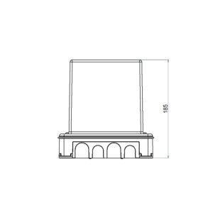 Produktbild UBD 100 150  -  Kunststoff-Einbaubox, schwarz, inkl. Styroporklotz, oben: 110x110mm, unten: 180x230mm, H: 185mm