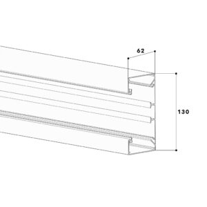 Produktbild BRA 060 130  -  Brüstungskanal BRA 60x130/80, Aluminium natureloxiert BRA-UT, Unterteil ohne Bodenlochung, mit DIN-Montagesc