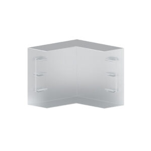 Produktbild BRA 060 134  -  Ausseneck zu Brüstungskanal BRA 60x130/80 BRA-AE, stossabdeckendes Haubenformteil, Schenkellänge = 180mm, Alumin