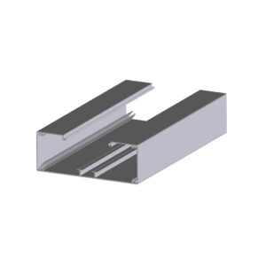 Produktbild BRA 060 170  -  Brüstungskanal BRA 60x170/80, Aluminium natureloxiert, Unterteil ohne Bodenlochung, mit DIN-Montageschiene