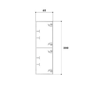 Produktbild BRK 065 200  -  Brüstungskanal BR 65x200/80 duo, Kunststoff PVC reinweiss RAL 9010 BR-SET, Unter- und Oberteil, mit Bodenlochung