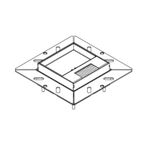 Produktbild UBDK 100 153  -  Unterflur-Bodendose UBDK 100 inkl. Deckel mit Kante, 15mm Vertiefung und 1 Bürstenauslass