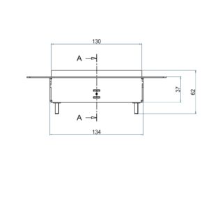 Produktbild UBDK 130 051  -  Unterflur-Bodendose UBDK 130 inkl. Deckel, flach (SVZ) ohne Kante, mit 5mm Vertiefung und 1 Schnurauslass