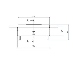 Produktbild UBDK 130 053  -  Unterflur-Bodendose UBDK 130 inkl. Deckel, flach (SVZ) ohne Kante, mit 5mm Vertiefung und 1 Bürstenauslass