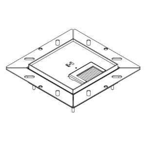 Produktbild UBDK 130 053  -  Unterflur-Bodendose UBDK 130 inkl. Deckel, flach (SVZ) ohne Kante, mit 5mm Vertiefung und 1 Bürstenauslass
