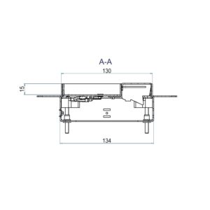 Produktbild UBDK 130 151  -  Unterflur-Bodendose UBDK 130 inkl. Deckel mit 15mm Vertiefung und 1 Schnurauslass