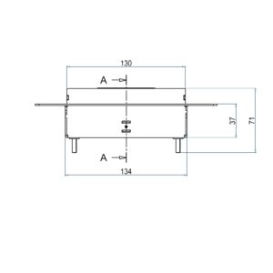 Produktbild UBDK 130 153  -  Unterflur-Bodendose UBDK 130 inkl. Deckel mit 15mm Vertiefung und 1 Bürstenauslass