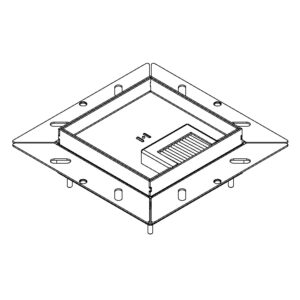 Produktbild UBDK 130 153  -  Unterflur-Bodendose UBDK 130 inkl. Deckel mit 15mm Vertiefung und 1 Bürstenauslass