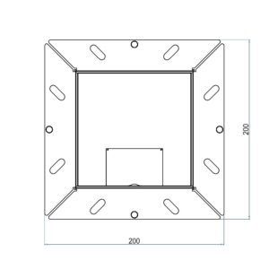Produktbild UBDK 130 001  -  Unterflur-Bodendose UBDK 130 inkl. belegtem Deckel aus Chromstahl, geschliffen, und 1 Schnurauslass