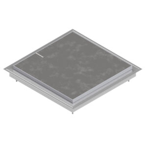 Produktbild DBKN 320 003  -  Doppelboden-Auslass DBKN 320 nivellierbar inkl. belegtem Deckel, Chromstahl, geschliffen, und 1 Schnurauslass