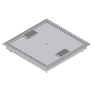 Produktbild DBKN 320 054  -  Doppelboden-Auslass DBKN 320 nivellierbar inkl. Deckel (SVZ), mit 5mm Vertiefung und 2 Schnurauslässe