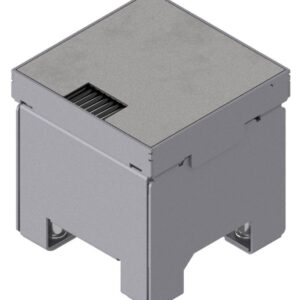 Produktbild UBD 100 100  -  Unterflur-Bodendose UBD 100 inkl. belegtem Deckel aus Chromstahl, geschliffen, und 1 Bürstenauslass