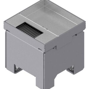 Produktbild UBD 100 101  -  Unterflur-Bodendose UBD 100 inkl. Deckel mit Kante, 15mm Vertiefung und 1 Bürstenauslass