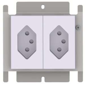 Produktbild UBD 100 117  -  Steckdoseneinsatz für 2x FLF, leer, mit 2x T13 weiss